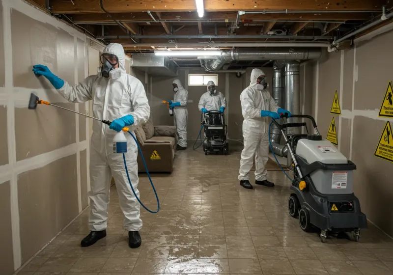 Basement Moisture Removal and Structural Drying process in Satsuma, AL